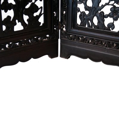 Handcrafted Solid Mahogany Carved Screen, Philippines, 1930-UZ-862954