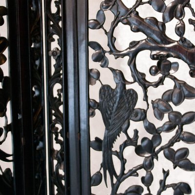 Handcrafted Solid Mahogany Carved Screen, Philippines, 1930-UZ-862954