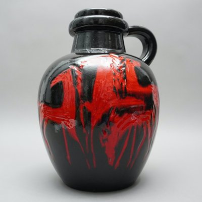 Handle Vase Depicting Red Horses on Black Background from Scheurich, 1960s-RST-1231151