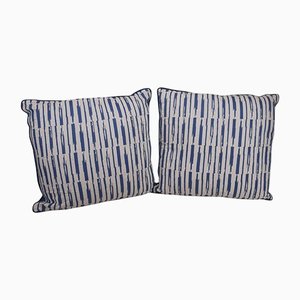 Handmade Blue Wool Kilim Cushions, Set of 2-TCS-1170384