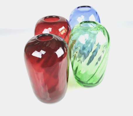 Handmade Glass Vases by Monica Bratt for Reijmyre, Set of 4-HYQ-1230710