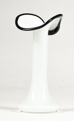 Handmade Ornamental Vase in Black and White Glass, 1980s-RAQ-992111