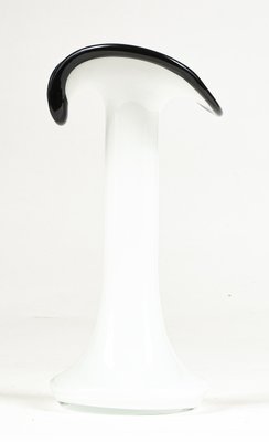 Handmade Ornamental Vase in Black and White Glass, 1980s-RAQ-992111