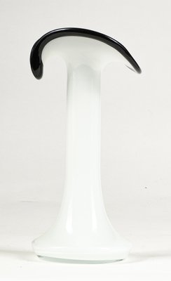 Handmade Ornamental Vase in Black and White Glass, 1980s-RAQ-992111