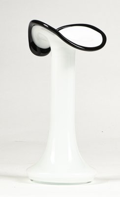 Handmade Ornamental Vase in Black and White Glass, 1980s-RAQ-992111