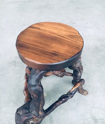 Handmade Vinewood & Oak Bar Stool, 1950s-RQV-1761605