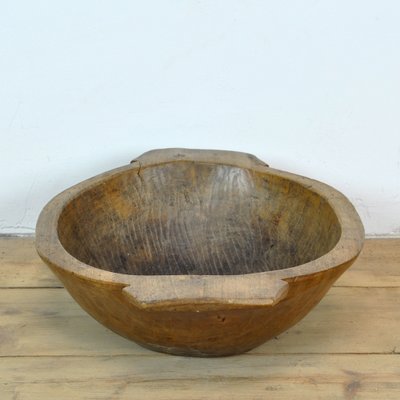 Handmade Wooden Dough Bowl, 1920s-IW-1385942