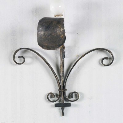 Handmade Wrought Iron Wall Sconces, Set of 2-NJV-971606