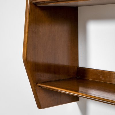 Hanging Bookcase with 3 Wooden Shelves by Ignazio Gardella, 1950s-FWM-1162254