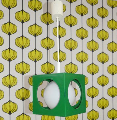 Hanging Lamp Cube in Green from Richard Essig Besigheim, 1970s-AFE-1787887