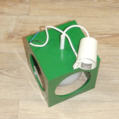 Hanging Lamp Cube in Green from Richard Essig Besigheim, 1970s-AFE-1787887