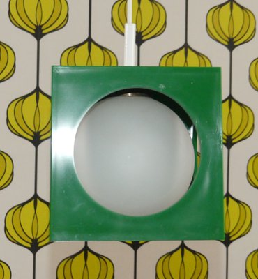 Hanging Lamp Cube in Green from Richard Essig Besigheim, 1970s-AFE-1787887