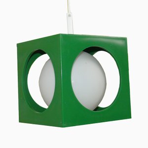 Hanging Lamp Cube in Green from Richard Essig Besigheim, 1970s-AFE-1787887