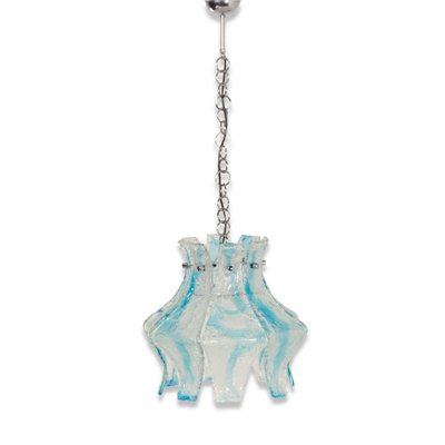 Hanging Lamp in Blue Murano from Mazzega, 1970s-ZT-1216195