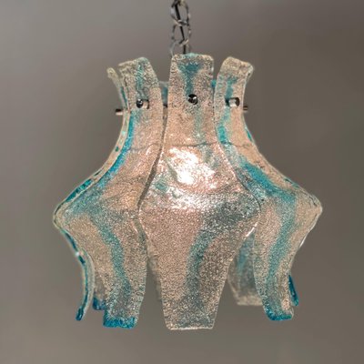 Hanging Lamp in Blue Murano from Mazzega, 1970s-ZT-1216195