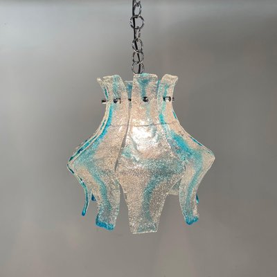 Hanging Lamp in Blue Murano from Mazzega, 1970s-ZT-1216195