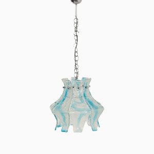 Hanging Lamp in Blue Murano from Mazzega, 1970s-ZT-1216195