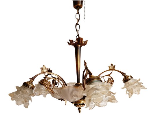 Hanging Lamp in Bronze and Murano Glass-ZVO-1317886