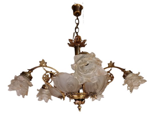 Hanging Lamp in Bronze and Murano Glass-ZVO-1317886