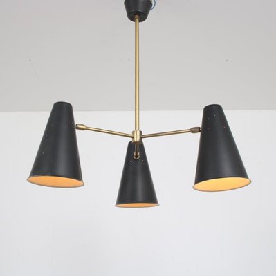 Hanging Lamp with 3 Shades, 1950s-DV-1728489