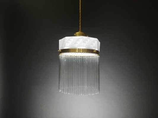 Hanging Lamp with Glass Rods, France, 1920s-KDB-1448936