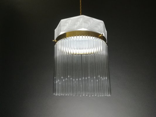 Hanging Lamp with Glass Rods, France, 1920s-KDB-1448936