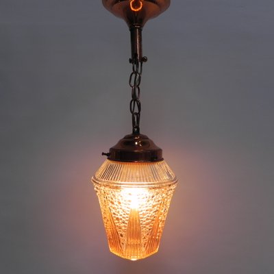 Hanging Lamp with Glass Shade, 1950s-TL-851900