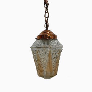 Hanging Lamp with Glass Shade, 1950s-TL-851900