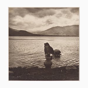 Hanna Seidel, Ecuadorian Woman in Lake, Black and White Photograph, 1960s-DYV-1397879