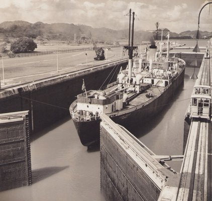 Hanna Seidel, Panama Canal Ship, Black and White Photograph, 1960s-DYV-1382418