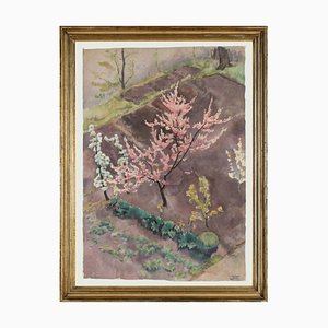 Hans Brasch, Bauerngarten, Large Expressive Watercolor, 1920-QFT-984425