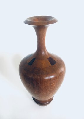 Hardwood Art Vase by Maurice Bonami for De Coene Frères, Belgium, 1950s-RQV-1388863