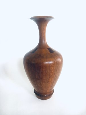 Hardwood Art Vase by Maurice Bonami for De Coene Frères, Belgium, 1950s-RQV-1388863