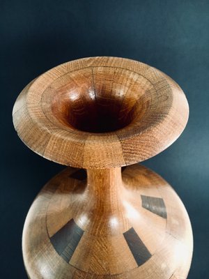 Hardwood Art Vase by Maurice Bonami for De Coene Frères, Belgium, 1950s-RQV-1388863