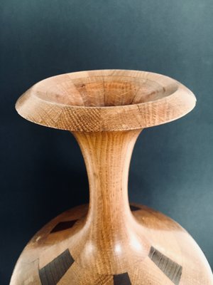 Hardwood Art Vase by Maurice Bonami for De Coene Frères, Belgium, 1950s-RQV-1388863