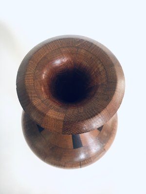 Hardwood Art Vase by Maurice Bonami for De Coene Frères, Belgium, 1950s-RQV-1388863