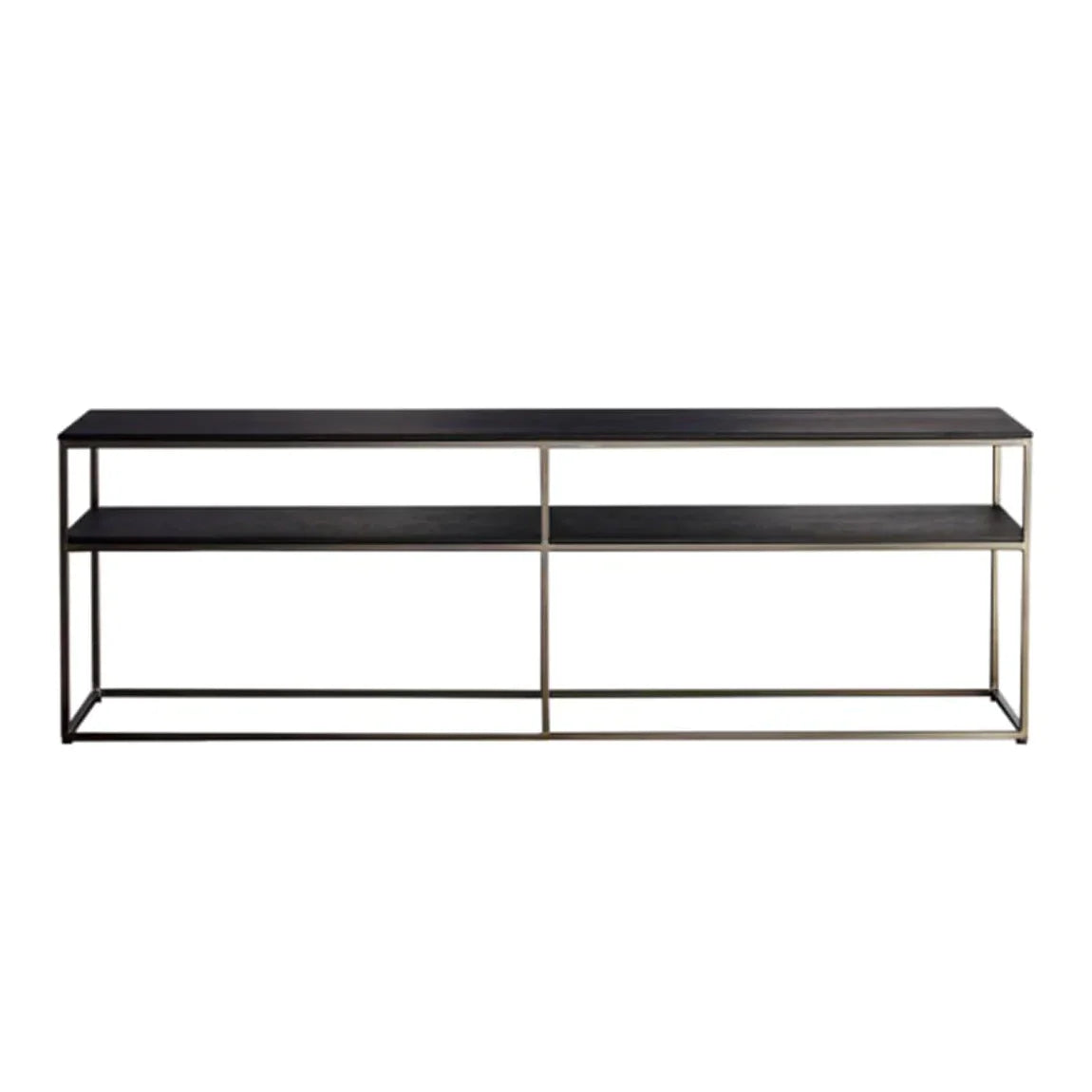 Hardy -Rectangular Console Table with Shelving (Shelves -Wood)