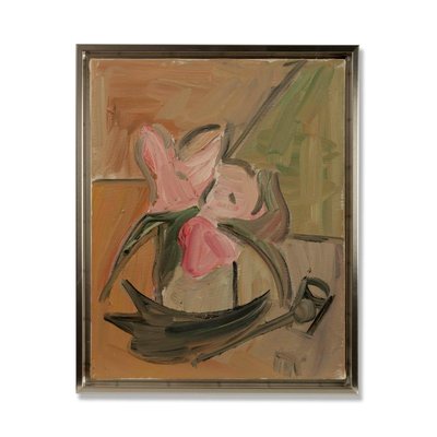 Hartmut Ritzerfeld, Floral Still Life, 20th Century, Acrylic on Canvas, Framed-GCQ-1188281