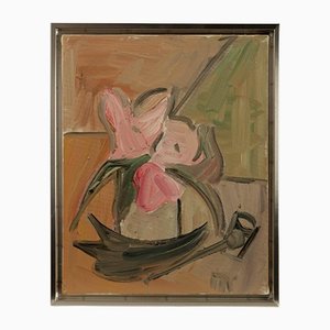 Hartmut Ritzerfeld, Floral Still Life, 20th Century, Acrylic on Canvas, Framed-GCQ-1188281