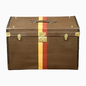 Hat Trunk in Brown Canvas with Stable Bands-EMZ-1220487