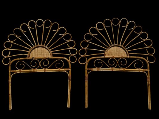 Headboard in Bamboo and Rattan, Handcrafted Côte Dazur, France, 1960s, Set of 2-SDV-2020003