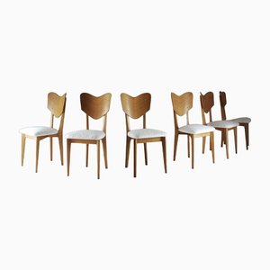 Heart Model Chairs attributed to René-Jean Caillette, France, 1950s, Set of 6-OTV-1397718