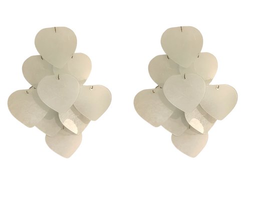 Heart Shaped Glass Sconces, 1980s, Set of 2-JJC-1417011