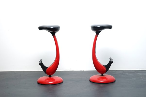 Heavy Industrial Metal Stools with Bicycle Saddle, 1980s, Set of 2-CIP-1107505