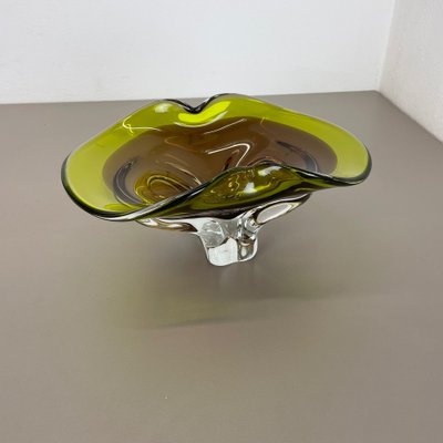 Heavy Multicolor Murano Glass Centerpiece Bowl With Shell Element Murano, Italy, 1970s-QZ-1298045