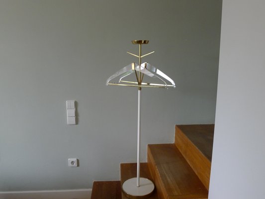 Height Adjustable Brass & Acrylic Glass Valet from Vereinigte Werkstätten Collection, 1950s-VRE-681527