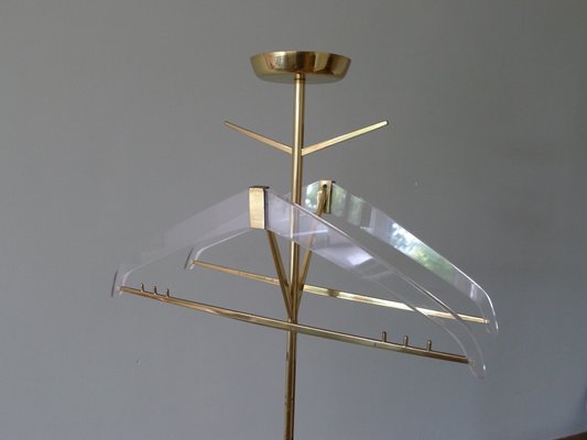 Height Adjustable Brass & Acrylic Glass Valet from Vereinigte Werkstätten Collection, 1950s-VRE-681527