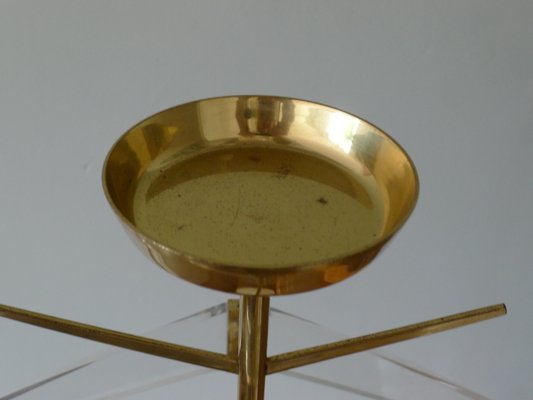 Height Adjustable Brass & Acrylic Glass Valet from Vereinigte Werkstätten Collection, 1950s-VRE-681527