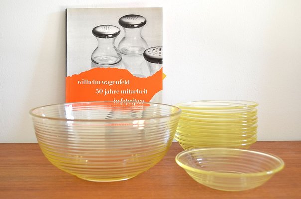 Heilbronn Bowl Set by Wilhelm Wagenfeld for Vereinigte Lausitzer Glaswerke, 1930s, Set of 12-OV-625669