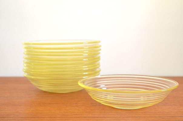 Heilbronn Bowl Set by Wilhelm Wagenfeld for Vereinigte Lausitzer Glaswerke, 1930s, Set of 12-OV-625669